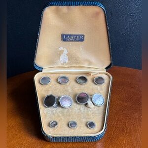 Larter Abalone MOP Rolled Gold Pearl Complete Tuxedo Stud Set
